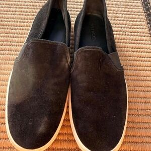 Vince Blair Black Suede Slip On Sneakers Womens Size 6M EUR 36 Minimalist Shoes